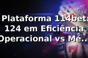 📊 Plataforma 114bet: +12,4% em Eficiência Operacional vs Média 2026